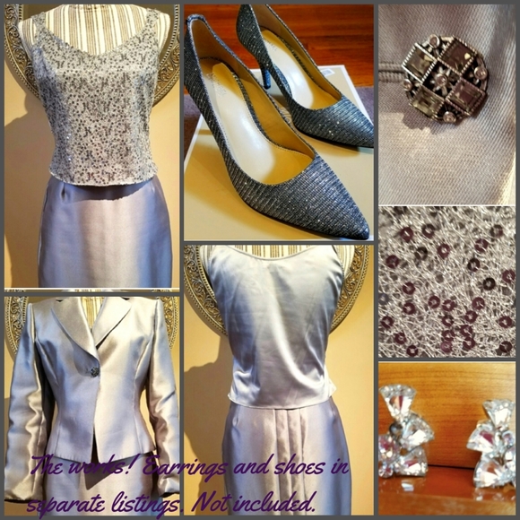 Michael Kors Sparkle Silver Gray Heels - Best In Shoes Host Pick! - Picture 13 of 16